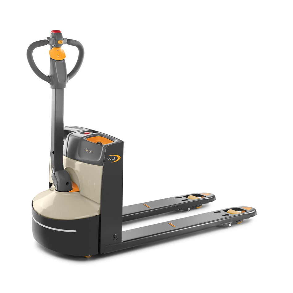 Crown WJ 50 Series compact electric pallet truck, Load Capacity 1,200 kg, Fork L 990 mm x W 685 mm, Battery 48 V/ 9.8 Ah, 5 A charger on board, Single Polyurethane Load Wheels